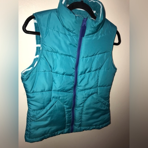 EVERLAST Womens Fleece Lined Puffer Teal Vest Jacket Size Medium - Picture 6 of 12
